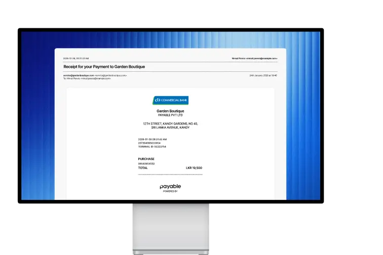 Payable IPG automated digital receipts